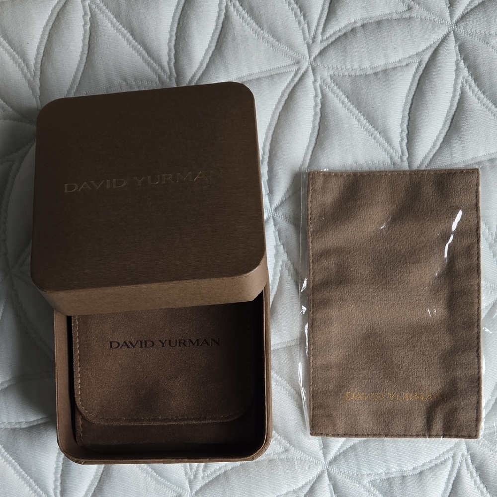 David Yurman Brown Jewelry Box Set Medium with Pouch and Cleaning Cloth